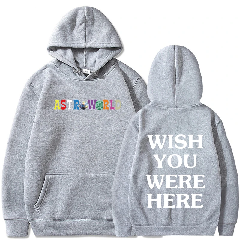 Трэвиса Скотта ASTROWORLD хип-хоп толстовки мужские повседневные WISH YOU WAS HERE модные с