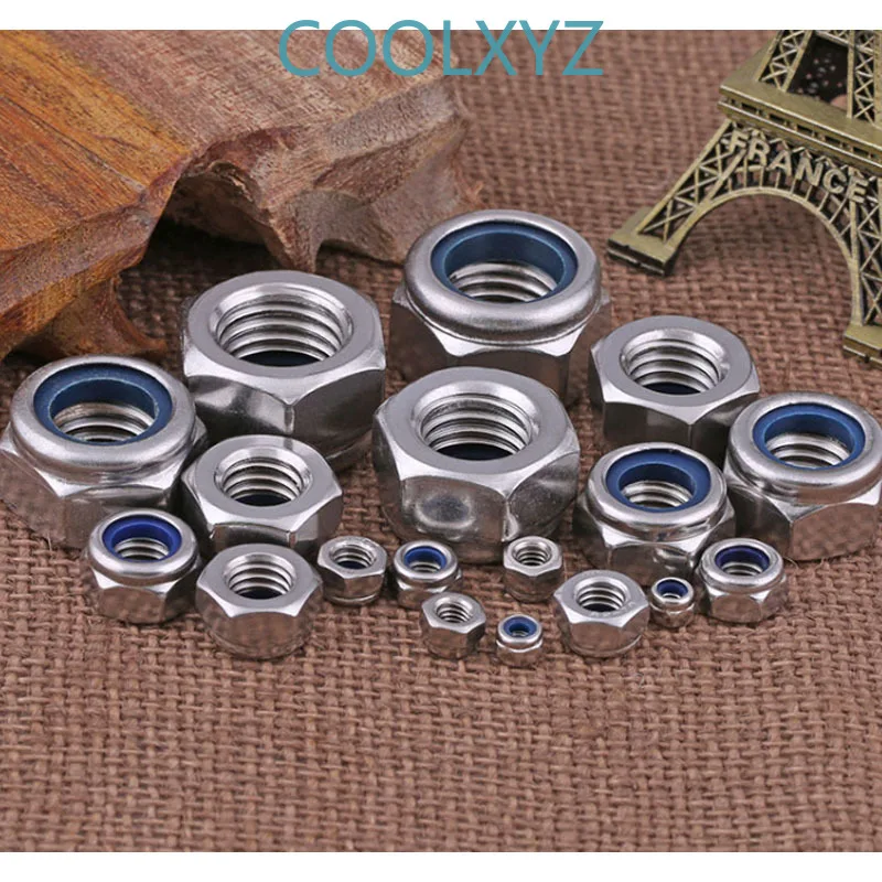 Американский нейлоновый замок гайка из нержавеющей стали самоблокирующаяся