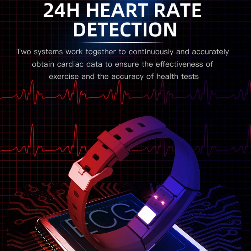 

Для разных видов спорта ECG + PPG умные часы с определением группы крови, измеряет Давление монитор сердечного ритма Smartband фитнес-трекер часы ip68...