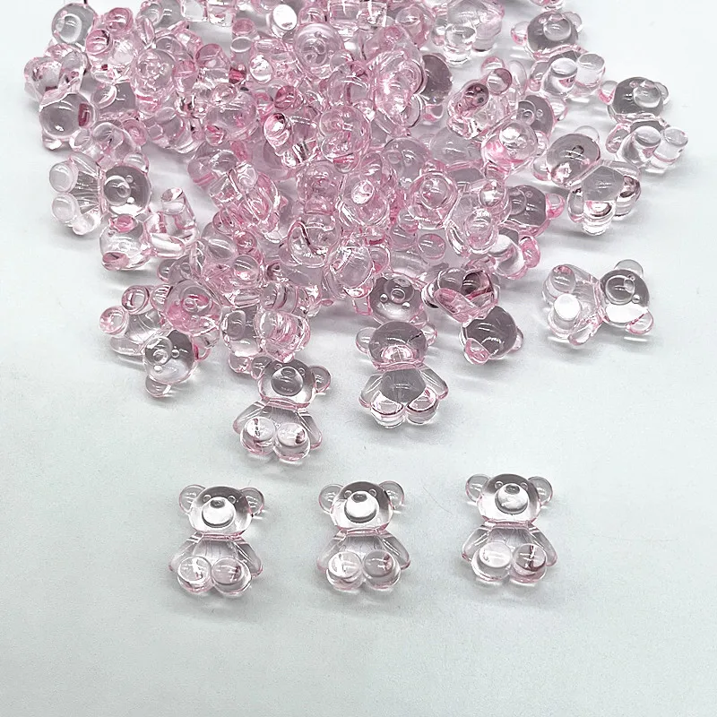 10 шт./лот акриловые подвески в виде медведя с кристаллами для изготовления