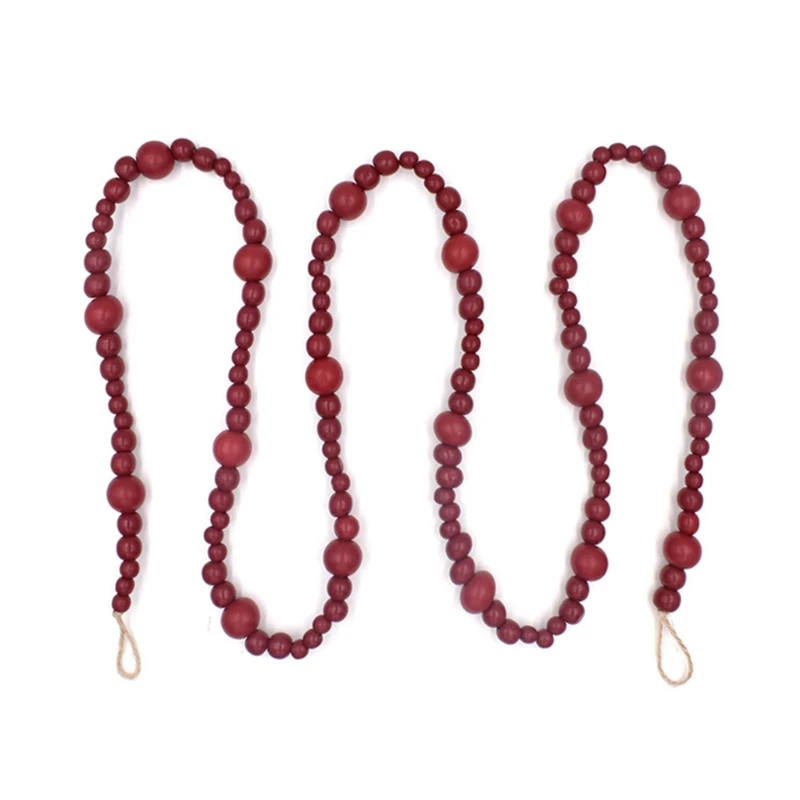 

Рождественская деревянная гирлянда из бусин, Рождественская елка, деревянные бусины, настенный подвесной фермерский Декор для дома, дереве...