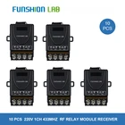 Беспроводной модуль релейного приемника FUNSHION, 433 МГц, 220 В переменного тока, 1 канал, 30 А, пульт дистанционного управления для двигателя водяного насоса