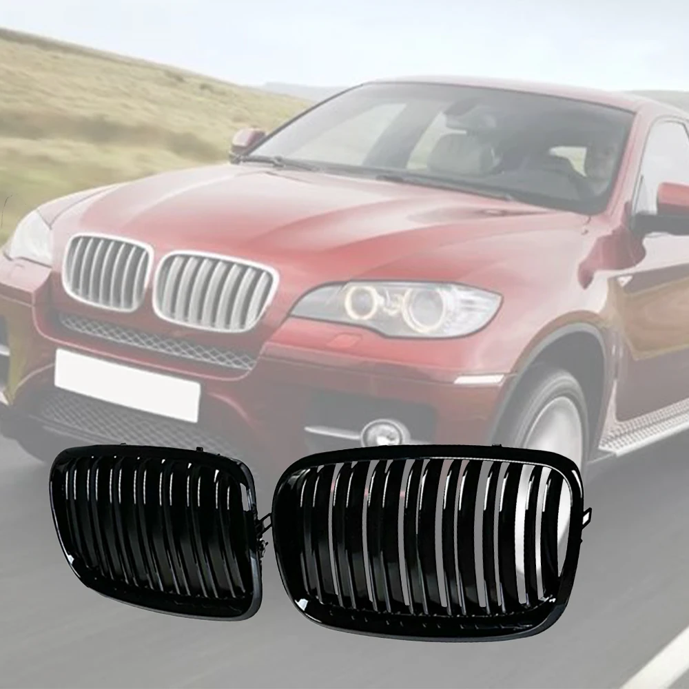 Передняя решетка радиатора X5 X6 двойная для 2007-2013-bmw E70 E71 АБС-пластик глянцевый