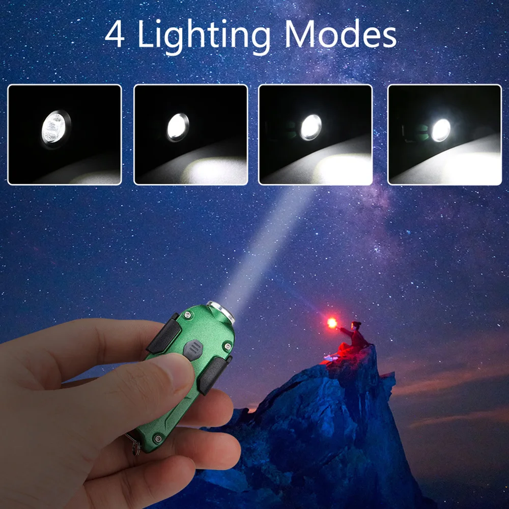 Маленький карманный мини фонарик с двойным переключателем Белый светодиодный