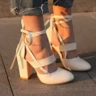 Женские туфли-лодочки на шнуровке, летняя женская обувь на высоком квадратном каблуке, женские босоножки на платформе, качественные туфли-лодочки, танцовщица стриптиза в ночном клубе