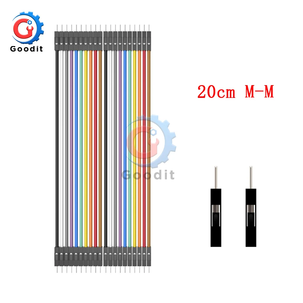 Male to Male 20 см 40PIN Dupont линия папа-Папа+ мама-папа и женщина-женщина перемычка провод Dupont кабель для arduino DIY Kit 40 pin - Цвет: Male to Male