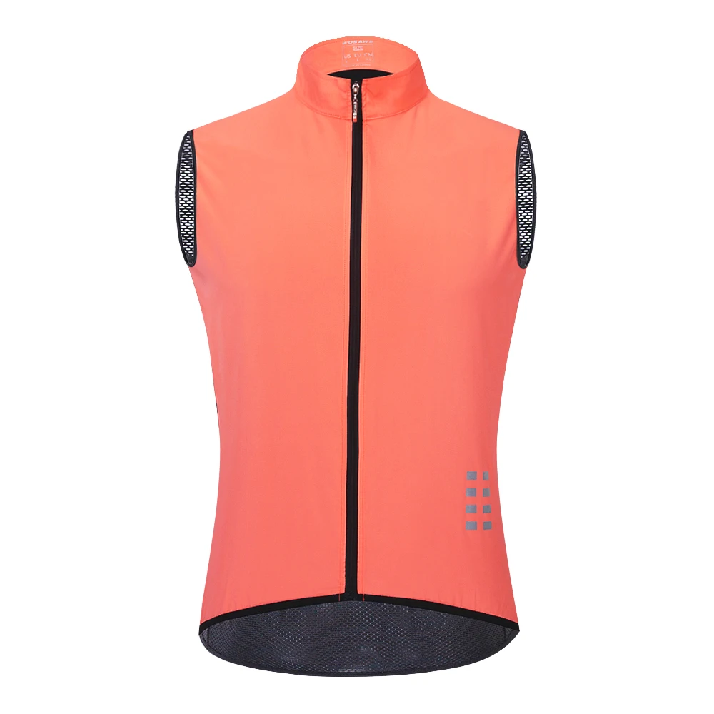 BL221-Orange Pink WOSAWE Pro Мужская велосипедная жилетка Светоотражающая ветрозащитная Водонепроницаемая дышащая одежда MTB велосипедная куртка без рукавов жилет безопасности - Цвет: BL221-Orange Pink
