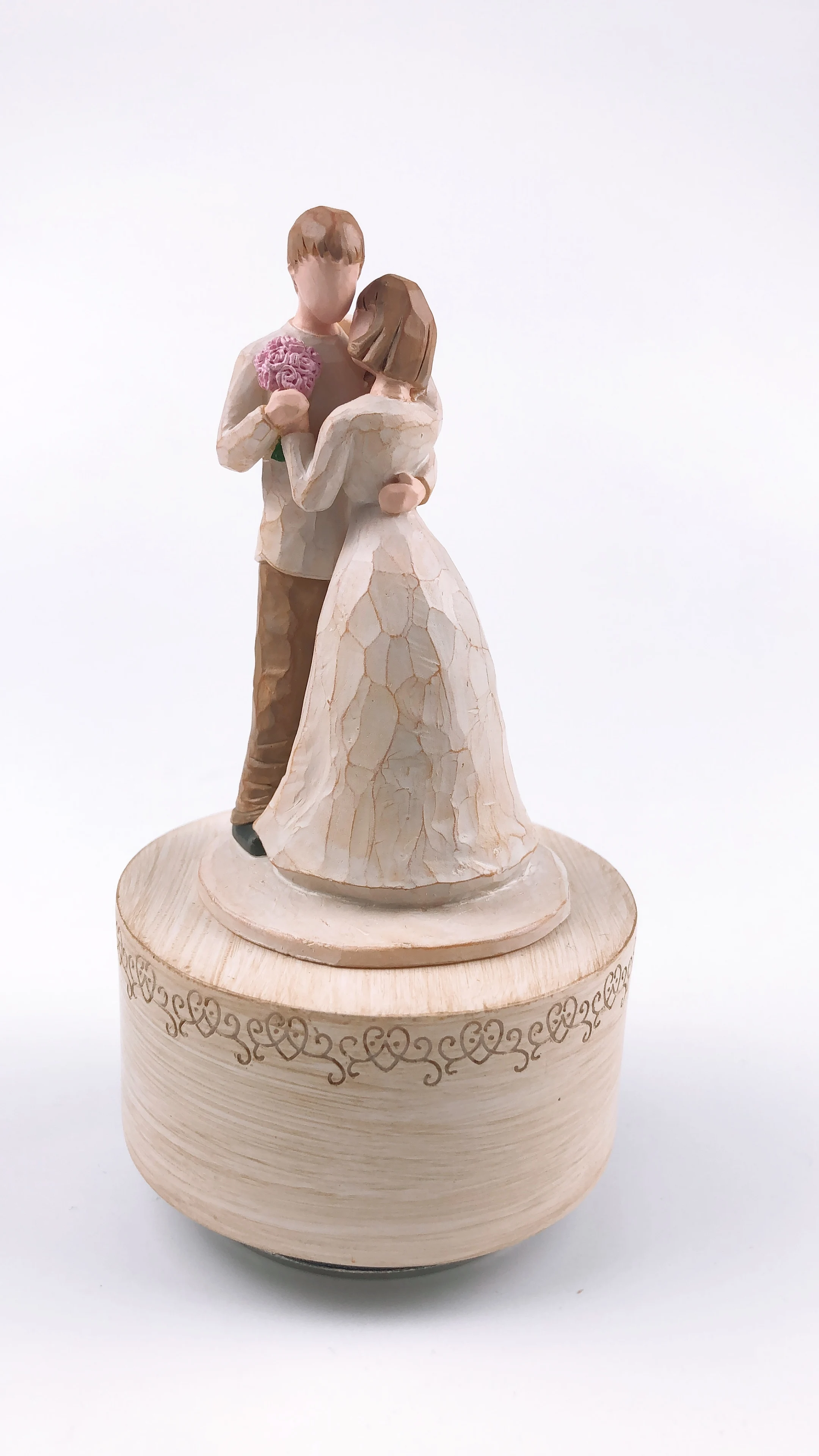 

Love music box for couples, imitation wood carving, nordic home furnishings, clockwork, rotating music box
