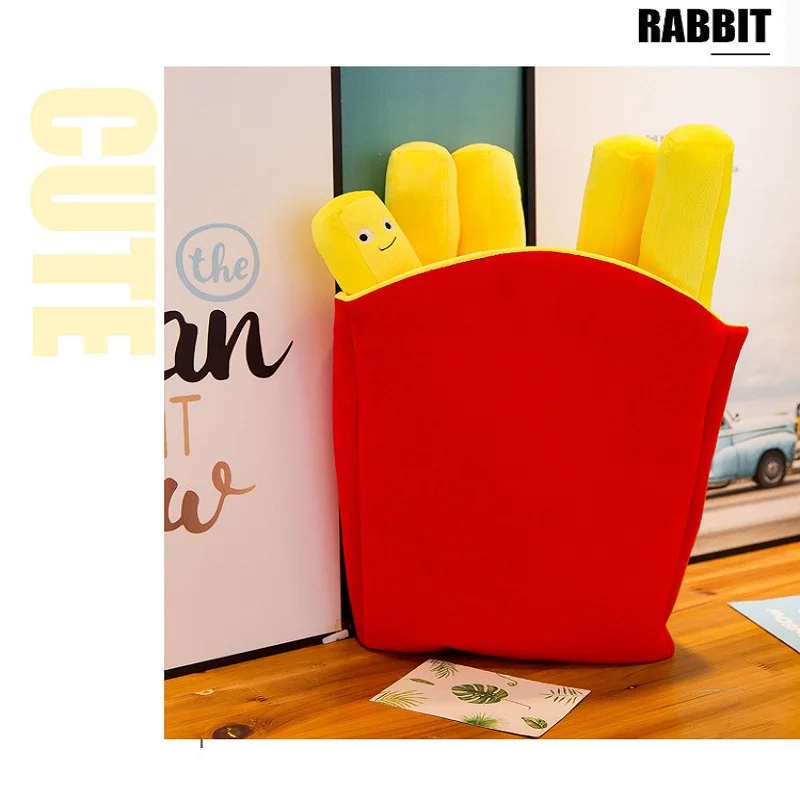 Очень милая улыбка Реалистичная подушка в виде картошки фри Симпатичные фишки