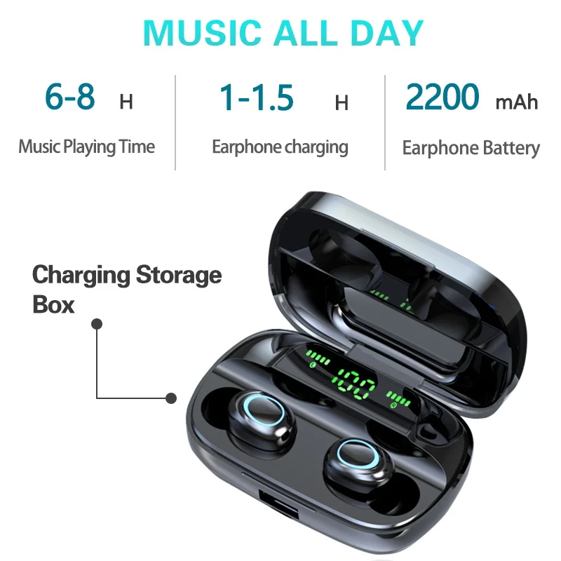 Спортивные наушники водонепроницаемые bluetooth настоящие Беспроводные с