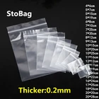 Пластиковые пакеты StoBag, плотные прозрачные пакеты на молнии, для ювелирных изделий, подарков, упаковочные мешки для хранения, с индивидуальным принтом логотипа, 100 шт.