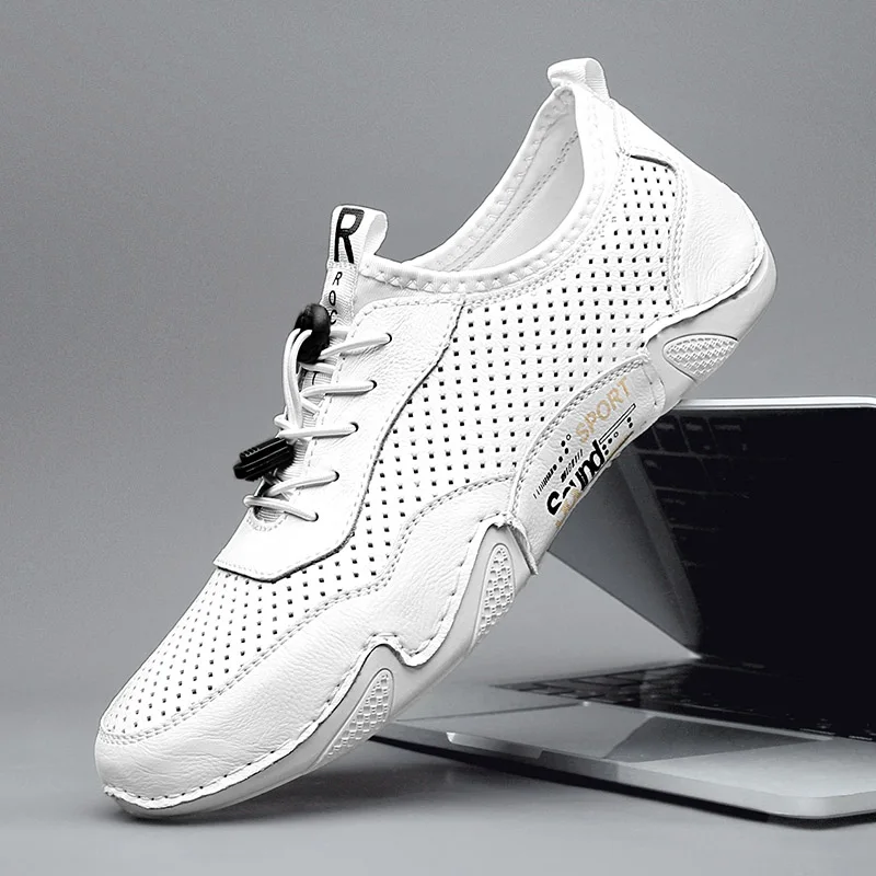 

Mens Causal Shoes Leather Casual Shoes Men Black Sport Sneaker Man Shoe Men's Sneakers Fashion Mesh White Italian