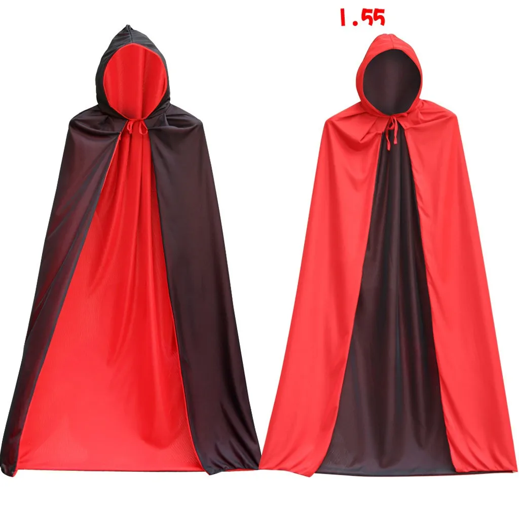 Детская и взрослая черный красный смерти демон вампир плащ для выступлений на