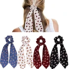 Новинка, Простой Длинный лист, бант, хвост, держатель для волос, украшение для волос, женский головной убор, шифоновая эластичная резинка для волос, аксессуары для волос для девочек