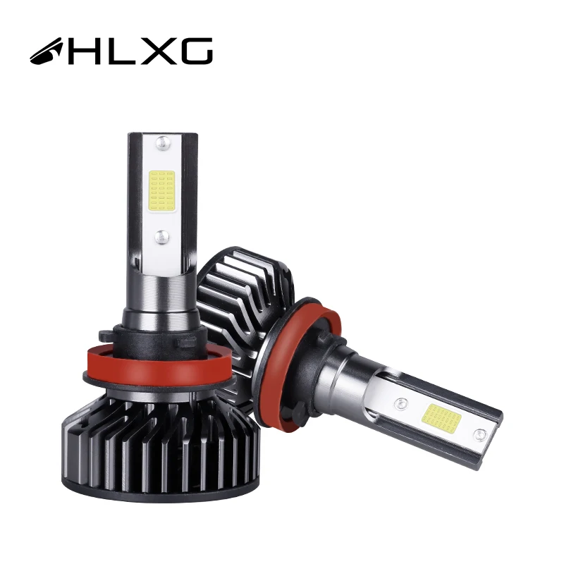 HLXG 2 шт. светодиодные фары H11 6000k холодный белый 12 в высокий яркий 10000Lm 50 Вт COB чипы