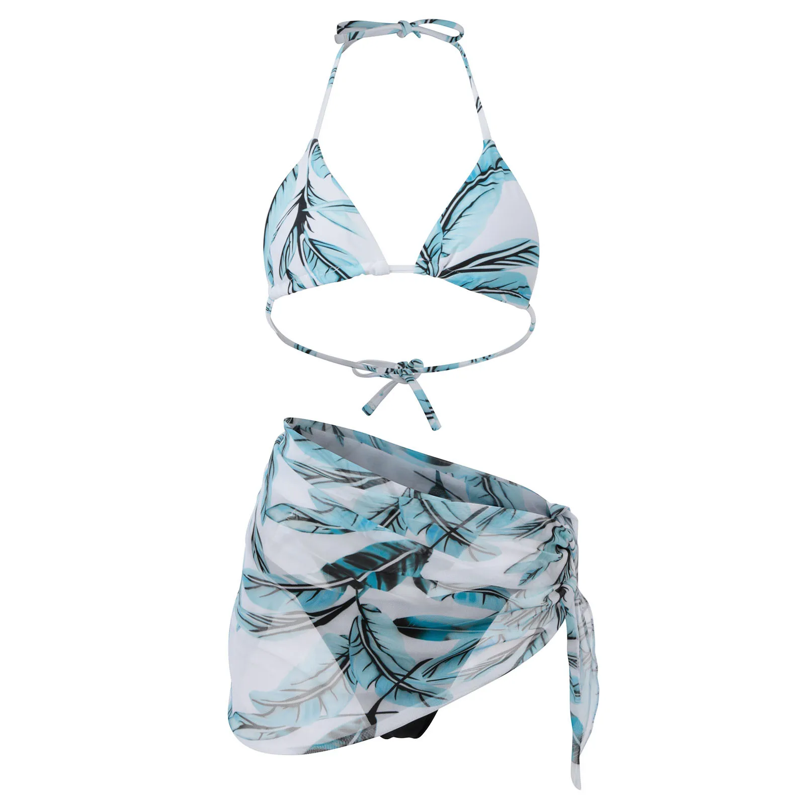 

Womail bikini high waist bikini thong swimsuit Women's Sexy Print Halter Split Three-piece Bikini Swimsuit sexy bikini Swimwear