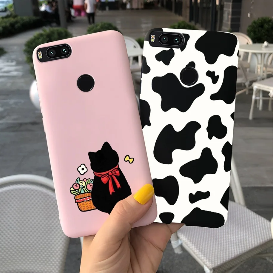 Чехол для Xiaomi Mi A1 чехол 5X телефона с милым мультяшным котом коровы мягкая задняя
