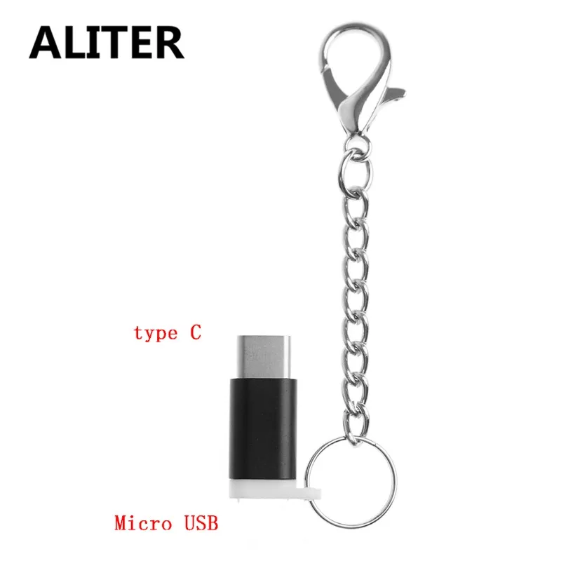 ALITER USB-C USB 3 1 Тип C штекер для микро гнездовой адаптер с цепочкой ключей от потери |