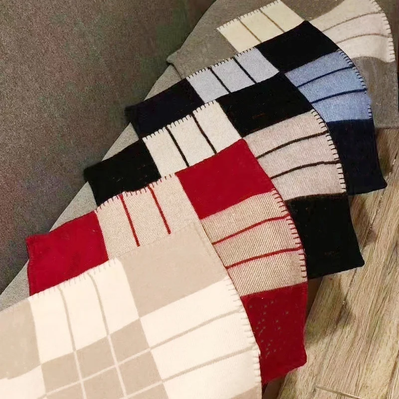 Funda de coj&iacute;n grande de lujo con letras en H, funda de almohada de dise&ntilde;o de Cachemira con n&uacute;cleo, de lana tejida para sof&aacute; y habitaci&oacute;n-1