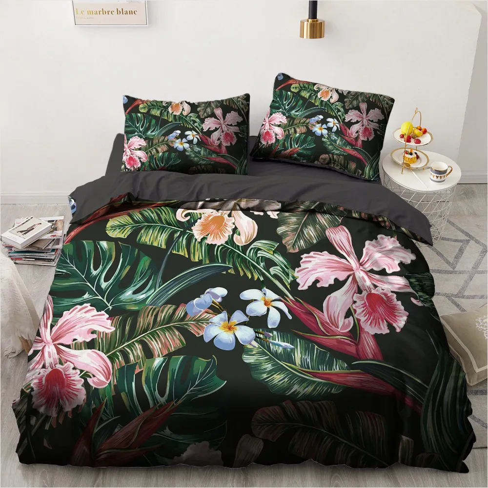 3D Custom Bedding Sets Flower Plant Duvet Quilt Cover Set Comforter Bed Linens Pillowcase King Queen Full Double Home Texitle | Дом и сад