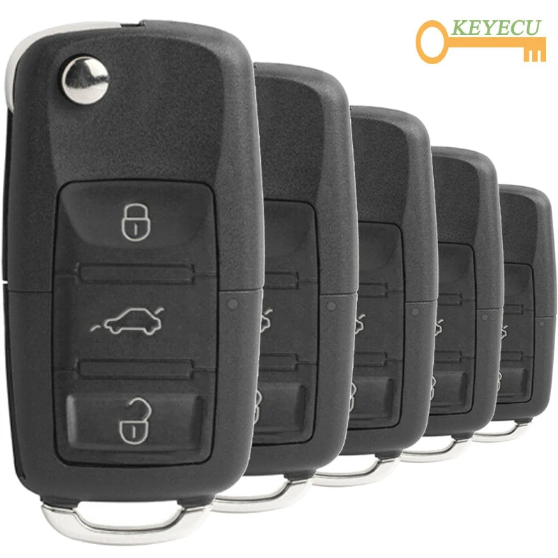 KEYECU 5 шт. XHORSE английская версия XKB501EN для Volkswagen B5 стиль провода универсальный дистанционный ключ-3 Btn-для VVDI ключ инструмент, VVDI2