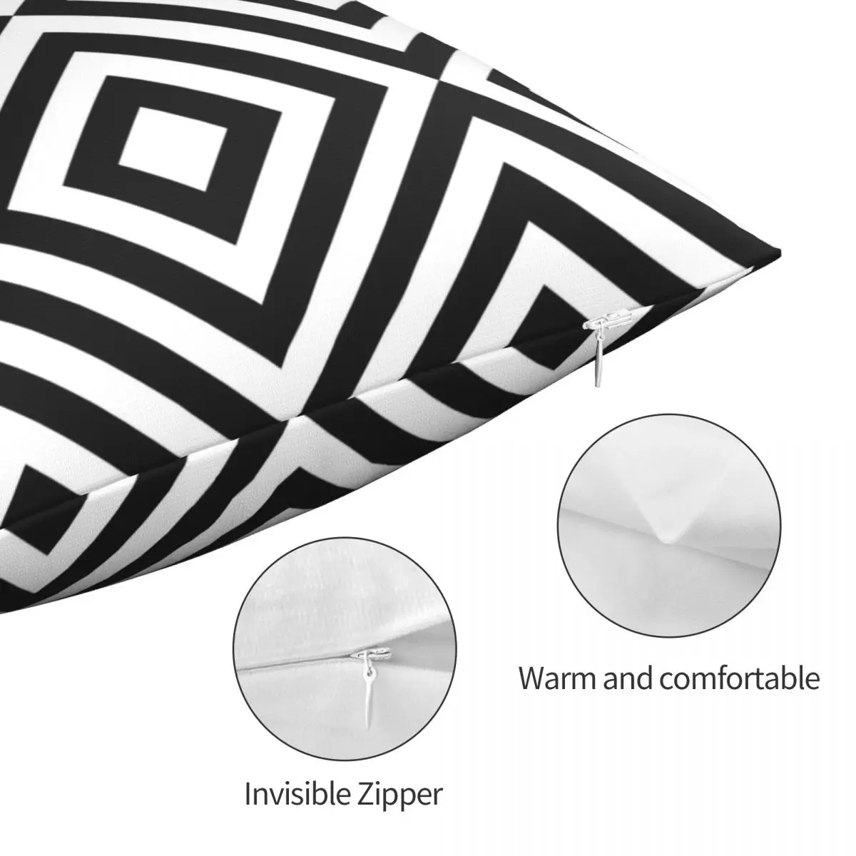 Геометрический черно-белый чехол для подушки полиэстеровый льняной бархатный