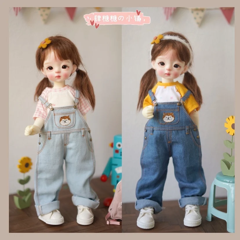 Шарнирные штаны для кукол милые подтяжки Одежда 1/6 мин джинсовые аксессуары |