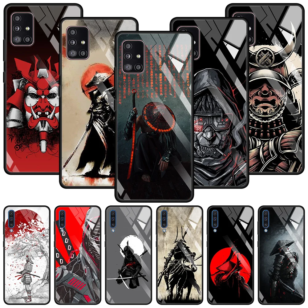 

Japanese Samurai Art Tempered Glass Cover For Samsung Galaxy A51 A71 A91 A72 A52 A81 A41 A31 A21 A21s M51 M31 M21 Shell Case