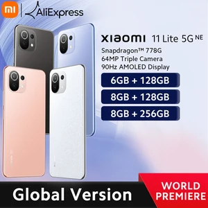 Мировая премьера Глобальная версия Xiaomi 11 Lite 5G NE Смартфон 128256 ГБ ПЗУ Snapdragon 778G Octa Core 64MP Камера Дисплей 90 Гц
