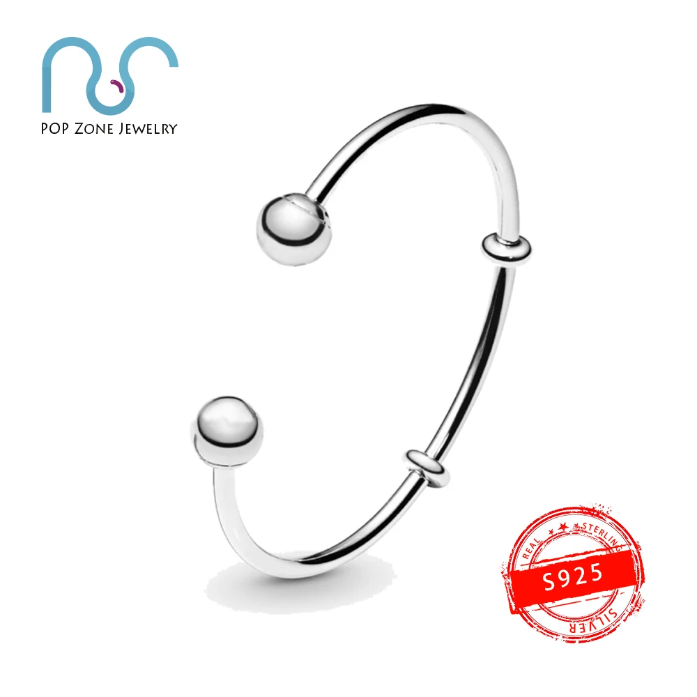 

Fit Original Pan Charm Bangle S925 Sterling Silver Bangle Moments Open Silver Bangle Female Brand Fashion Jewelry New Limit Gift
