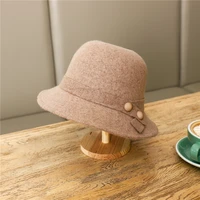 new woolen cloth basin hat lady autumnwinter fashion leisure fisherman hat travel retro felt hat fashionable sun hat