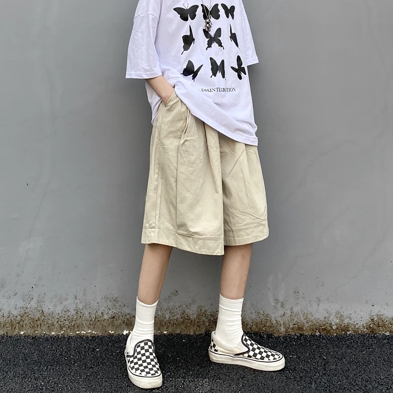 

Pants for Women 2021 New Korean Style Ins Japanese Street Vintage Trendy Casual Straight Hong Kong Style Cropped Pants for