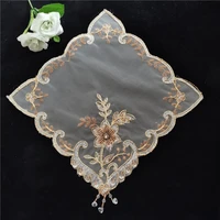 european style lace pendant square coaster fruit food small furniture cover cloth coffee table mat christmas wedding decoration