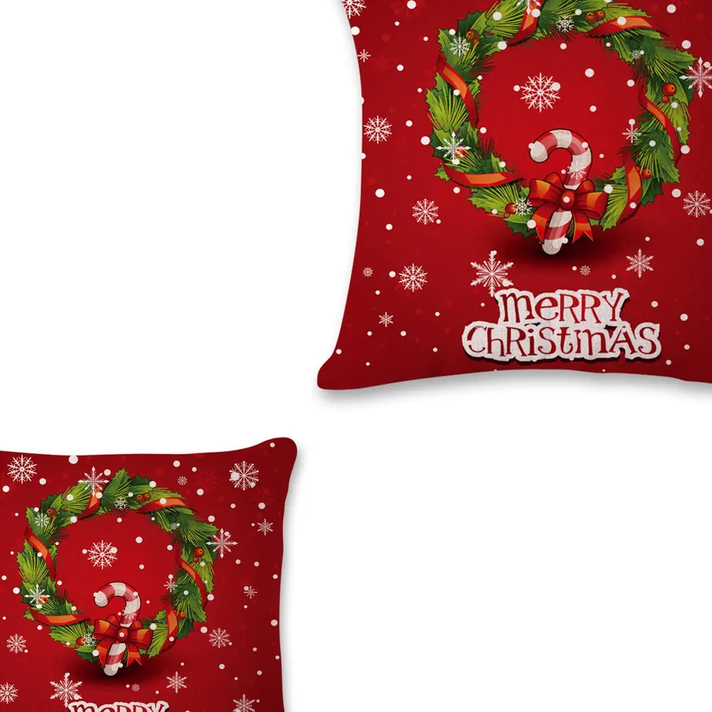 Модный Рождественский дизайн наволочка из хлопка и льна супер мягкая подушка для