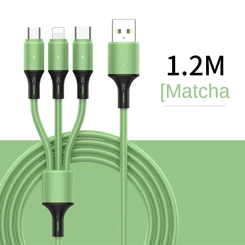 Кабель передачи данных три в одном один перетаскивание и линии быстрой зарядки