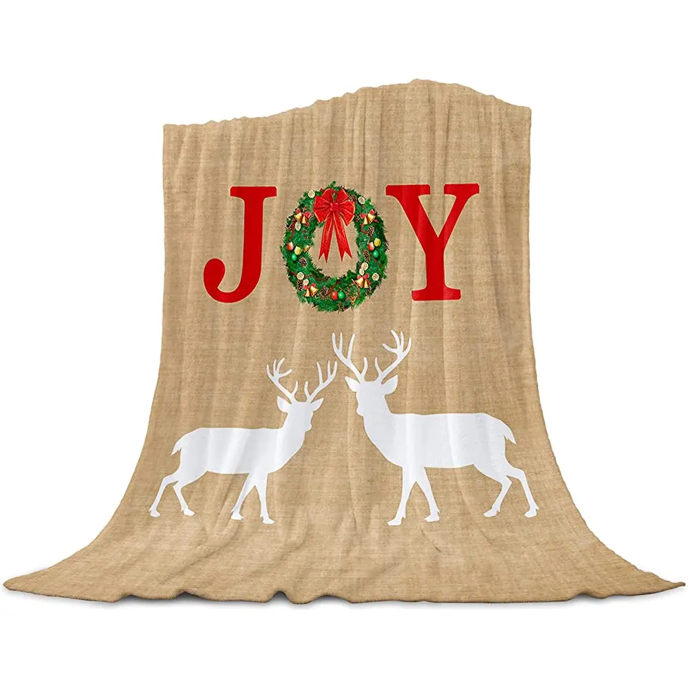 

Comfortable Throw Blanket Christmas Flower Bird Wood Grain Red and Black Plaid Background All Season Warm Lightweight Blanket