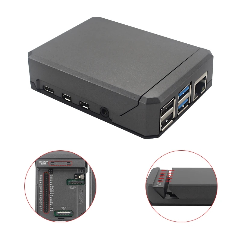 Raspberry Pi 4B алюминиевый чехол с аргоном NEO Магнитный для Пассивного Охлаждения