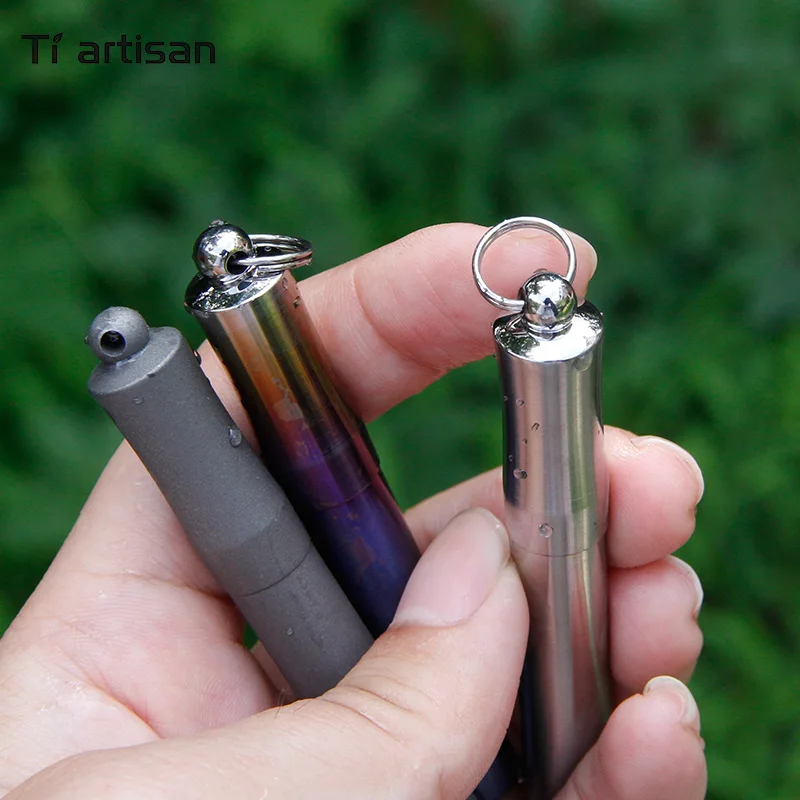 Tiartisan компактный титановый контейнер для лекарств на открытом воздухе брелок