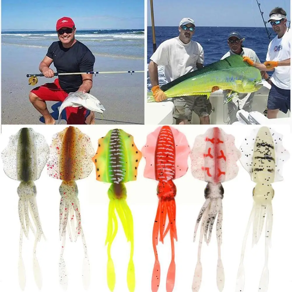 

6 Color Fishing Soft Lure Squid Fishing Lures Octopus Eyes Wobbler Soft Bionics Fishing Luminous For Sea 3d Baits Fishing L W0x4