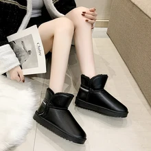 Botas de nieve a la moda para mujer, zapatos cálidos de tubo bajo con punta redonda de algodón, botas cortas cómodas e informales, 35 44, novedad de invierno, 2021 (3)