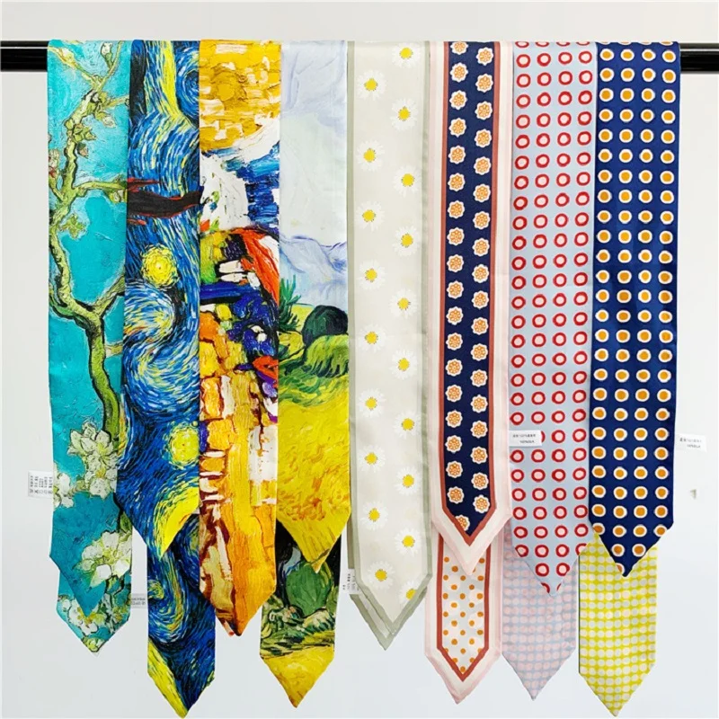 

Hangzhou silk twill double face scarf lady mulberry silk hair band small ribbon tie bag small ribbon 90*5cm