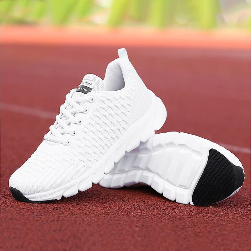 

Women Breathable Mesh Sneakers Flat Shoes Lightweight Casual Lace-up Shoes Zapatillas Mujer