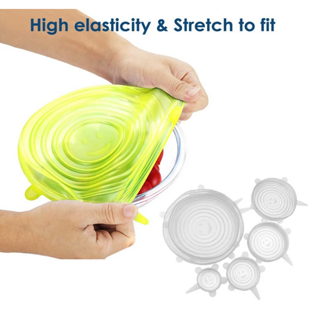 

12pcs Bowl Pot Lid Silicone Covers Reusable Silicone Stretch Cover Food Fresh-Keep Sealing Refrigerator Lids