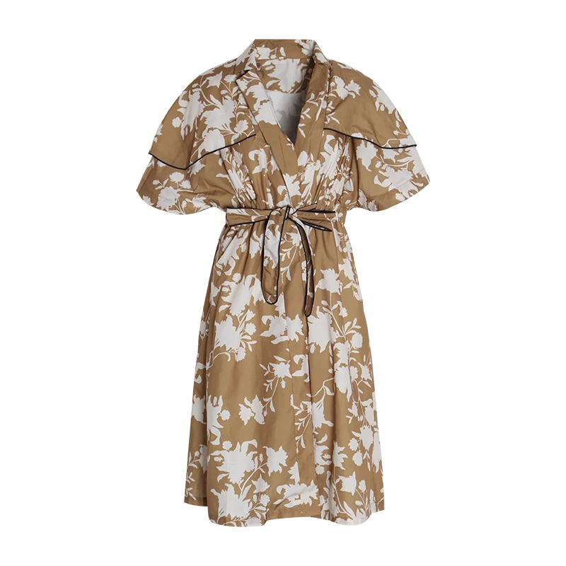 Женское длинное платье TWOTWINSTYLE летнее с v образным вырезом оборками рукавами