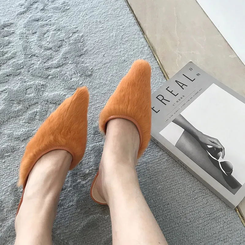 MONMOIRA/женские сабо на каблуке рюмочке из искусственного меха элегантные женские