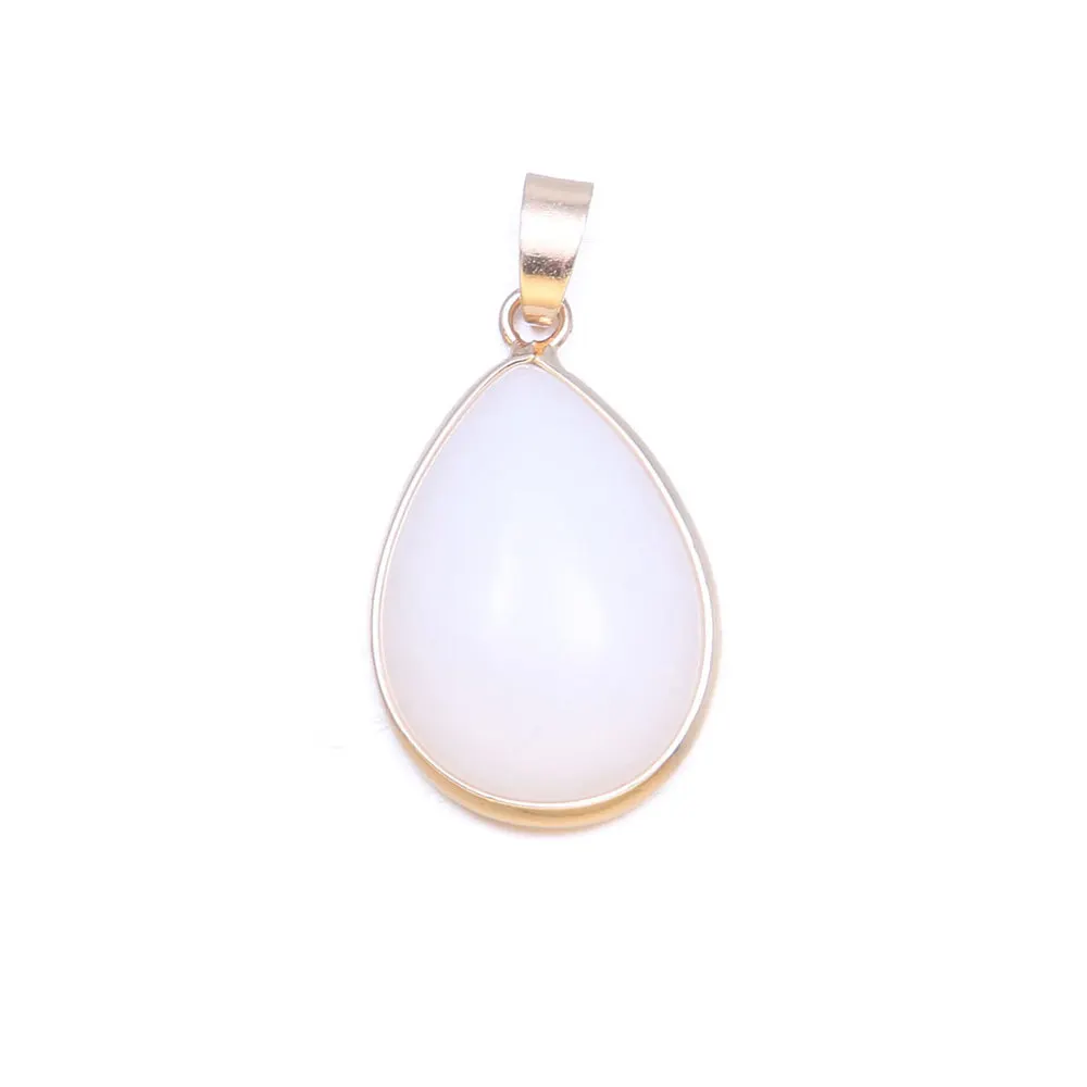 

2020 Charm Jewelry Natural Stone Pendant WaterDrop Agates/ Rose Quartzd Pendant Making for jewelry Necklace 25x20mm