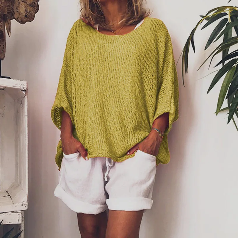 2019 новый стиль женские пуловеры вязаный свитер с круглым вырезом топы