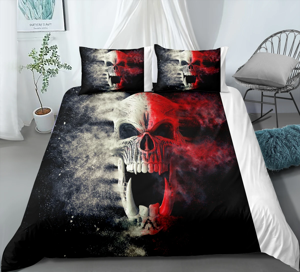 Комплект постельного белья с черепом королевский комплект из 2/3 предметов
