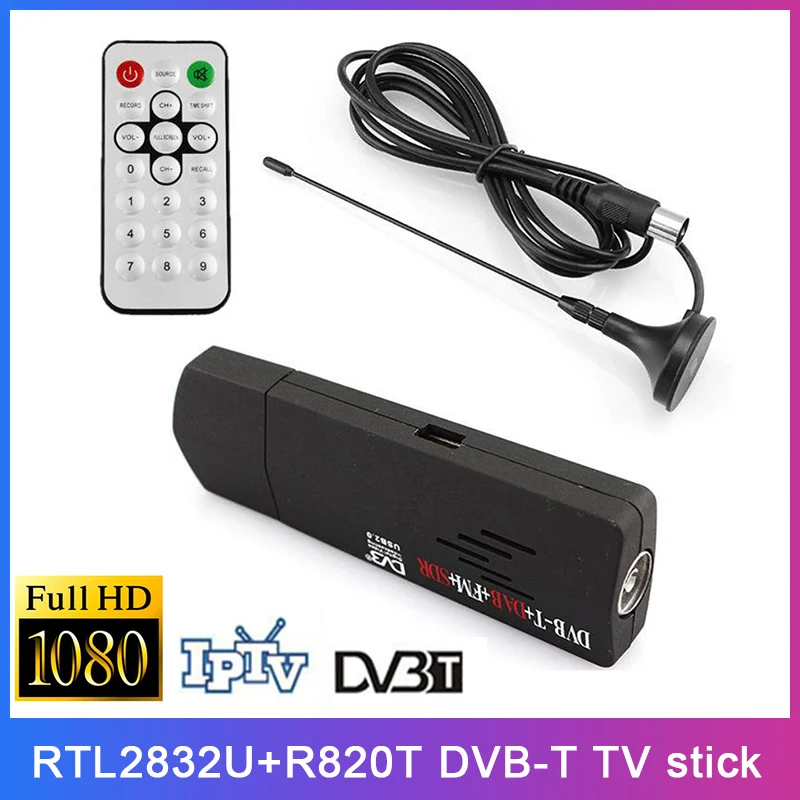 Новинка Цифровой ТВ тюнер USB 2 0 SDR + DAB FM приемник TV Stick R820T RTL2832U Видеозапись в