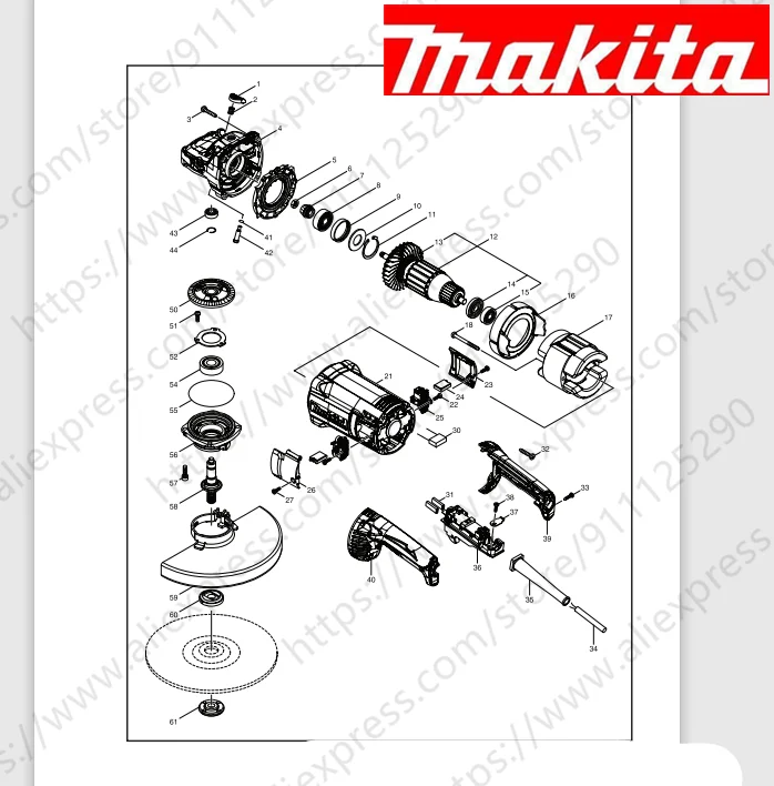 

Maktia for GA9060 Rotor switch stator handle housing bearing Spindle gear (Consult customer service)